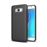Kvy Samsung Galaxy J7 2016 Deri Görünümlü Lux Niss Silikon Kılıf - Siyah