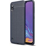 Kvy Samsung Galaxy M10 Deri Görünümlü Lux Niss Silikon Kılıf - Lacivert