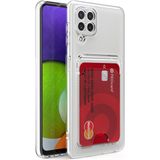 Kvy Samsung Galaxy M22 Kamera Korumalı Kartlıklı Setra Şeffaf Silikon Kılıf