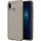 Kvy Samsung Galaxy M30 Deri Görünümlü Lux Niss Silikon Kılıf - Gri