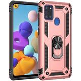 Kvy Samsung Galaxy M31S Yüzüklü Standlı Vega Kılıf - Bronz