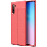 Kvy Samsung Galaxy Note 10 Deri Görünümlü Lux Niss Silikon Kılıf - Kırmızı