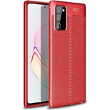 Kvy Samsung Galaxy Note 20 Deri Görünümlü Lux Niss Silikon Kılıf - Kırmızı