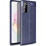 Kvy Samsung Galaxy Note 20 Deri Görünümlü Lux Niss Silikon Kılıf - Lacivert