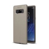 Kvy Samsung Galaxy Note 8 Deri Görünümlü Lux Niss Silikon Kılıf - Gri