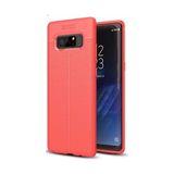 Kvy Samsung Galaxy Note 8 Deri Görünümlü Lux Niss Silikon Kılıf - Kırmızı