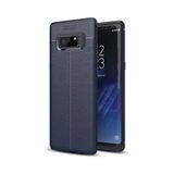 Kvy Samsung Galaxy Note 8 Deri Görünümlü Lux Niss Silikon Kılıf - Lacivert