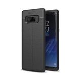 Kvy Samsung Galaxy Note 8 Deri Görünümlü Lux Niss Silikon Kılıf - Siyah