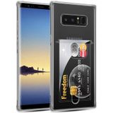 Kvy Samsung Galaxy Note 8 Kamera Korumalı Kartlıklı Setra Şeffaf Silikon Kılıf