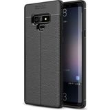 Kvy Samsung Galaxy Note 9 Deri Görünümlü Lux Niss Silikon Kılıf - Siyah