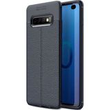 Kvy Samsung Galaxy S10 Deri Görünümlü Lux Niss Silikon Kılıf - Lacivert