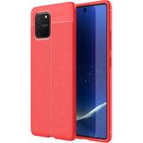 Kvy Samsung Galaxy S10 Lite (A91) Deri Görünümlü Lux Niss Silikon Kılıf - Kırmızı