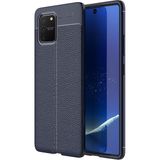 Kvy Samsung Galaxy S10 Lite (A91) Deri Görünümlü Lux Niss Silikon Kılıf - Lacivert