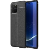 Kvy Samsung Galaxy S10 Lite (A91) Deri Görünümlü Lux Niss Silikon Kılıf - Siyah