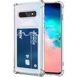 Kvy Samsung Galaxy S10 Plus Kamera Korumalı Kartlıklı Setra Şeffaf Silikon Kılıf