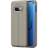 Kvy Samsung Galaxy S10E Deri Görünümlü Lux Niss Silikon Kılıf - Gri