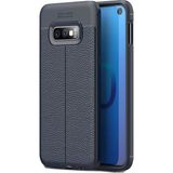 Kvy Samsung Galaxy S10E Deri Görünümlü Lux Niss Silikon Kılıf - Lacivert
