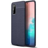 Kvy Samsung Galaxy S20 Deri Görünümlü Lux Niss Silikon Kılıf - Lacivert