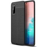 Kvy Samsung Galaxy S20 Deri Görünümlü Lux Niss Silikon Kılıf - Siyah