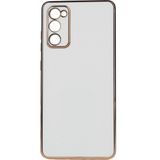 Kvy Samsung Galaxy S20 Fe Parlak Kenarlı Bark Silikon Kılıf - Beyaz