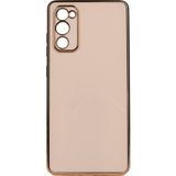 Kvy Samsung Galaxy S20 Fe Parlak Kenarlı Bark Silikon Kılıf - Rose Gold