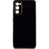 Kvy Samsung Galaxy S20 Fe Parlak Kenarlı Bark Silikon Kılıf - Siyah