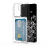 Kvy Samsung Galaxy S20 Ultra Kamera Korumalı Kartlıklı Setra Şeffaf Silikon Kılıf
