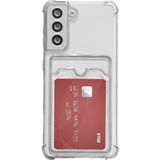 Kvy Samsung Galaxy S21 Fe Kamera Korumalı Kartlıklı Setra Şeffaf Silikon Kılıf Ekran Koruyucu