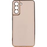 Kvy Samsung Galaxy S21 Fe Parlak Kenarlı Bark Silikon Kılıf - Rose Gold