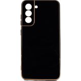 Kvy Samsung Galaxy S21 Fe Parlak Kenarlı Bark Silikon Kılıf - Siyah