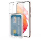 Kvy Samsung Galaxy S21 Plus Kamera Korumalı Kartlıklı Setra Şeffaf Silikon Kılıf
