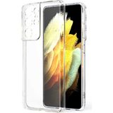 Kvy Samsung Galaxy S21 Ultra Kamera Korumalı Süper Silikon Kılıf - Şeffaf