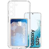 Kvy Samsung Galaxy S22 Plus Kamera Korumalı Kartlıklı Setra Şeffaf Silikon Kılıf