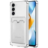 Kvy Samsung Galaxy S23 Plus Kamera Korumalı Kartlıklı Setra Şeffaf Silikon Kılıf