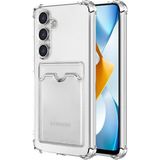 Kvy Samsung Galaxy S24 Plus Kamera Korumalı Kartlıklı Setra Şeffaf Silikon Kılıf