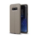 Kvy Samsung Galaxy S8 Deri Görünümlü Lux Niss Silikon Kılıf - Gri