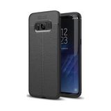 Kvy Samsung Galaxy S8 Deri Görünümlü Lux Niss Silikon Kılıf - Siyah