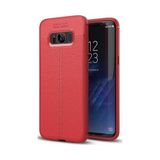 Kvy Samsung Galaxy S8+ Plus Deri Görünümlü Lux Niss Silikon Kılıf - Kırmızı