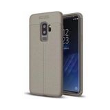 Kvy Samsung Galaxy S9+ Plus Deri Görünümlü Lux Niss Silikon Kılıf - Gri