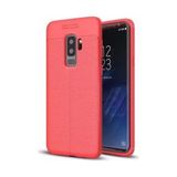 Kvy Samsung Galaxy S9+ Plus Deri Görünümlü Lux Niss Silikon Kılıf - Kırmızı