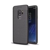 Kvy Samsung Galaxy S9+ Plus Deri Görünümlü Lux Niss Silikon Kılıf - Siyah