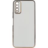 Kvy Vivo Y20 Parlak Kenarlı Bark Silikon Kılıf - Beyaz