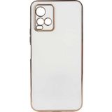 Kvy Vivo Y21S Parlak Kenarlı Bark Silikon Kılıf - Beyaz