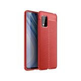 Kvy Xiaomi Mi 10 Lite Deri Görünümlü Lux Niss Silikon Kılıf - Kırmızı