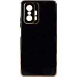 Kvy Xiaomi Mi 11T Pro 5g Parlak Kenarlı Bark Silikon Kılıf - Siyah