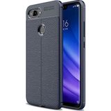 Kvy Xiaomi Mi 8 Lite Deri Görünümlü Lux Niss Silikon Kılıf - Lacivert