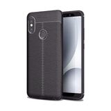 Kvy Xiaomi Mi 8se Deri Görünümlü Lux Niss Silikon Kılıf - Siyah