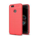 Kvy Xiaomi Mi A1 Deri Görünümlü Lux Niss Silikon Kılıf - Kırmızı