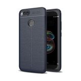 Kvy Xiaomi Mi A1 Deri Görünümlü Lux Niss Silikon Kılıf - Lacivert