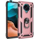 Kvy Xiaomi Poco F2 Pro Yüzüklü Standlı Vega Kılıf + Nano Ekran Koruyucu - Bronz